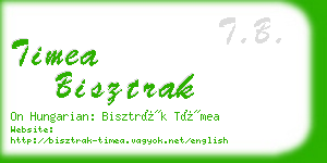 timea bisztrak business card